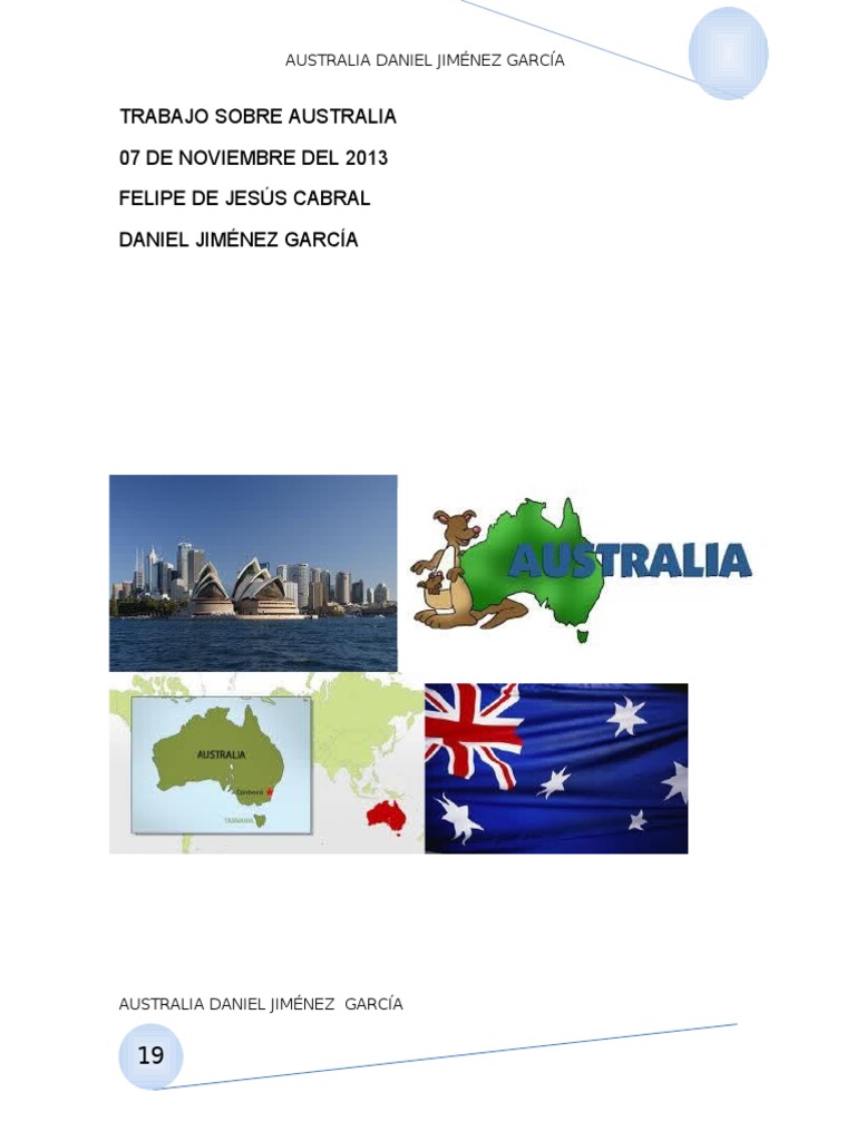 Trabajo Sobre Australia | PDF | Coala | Australia