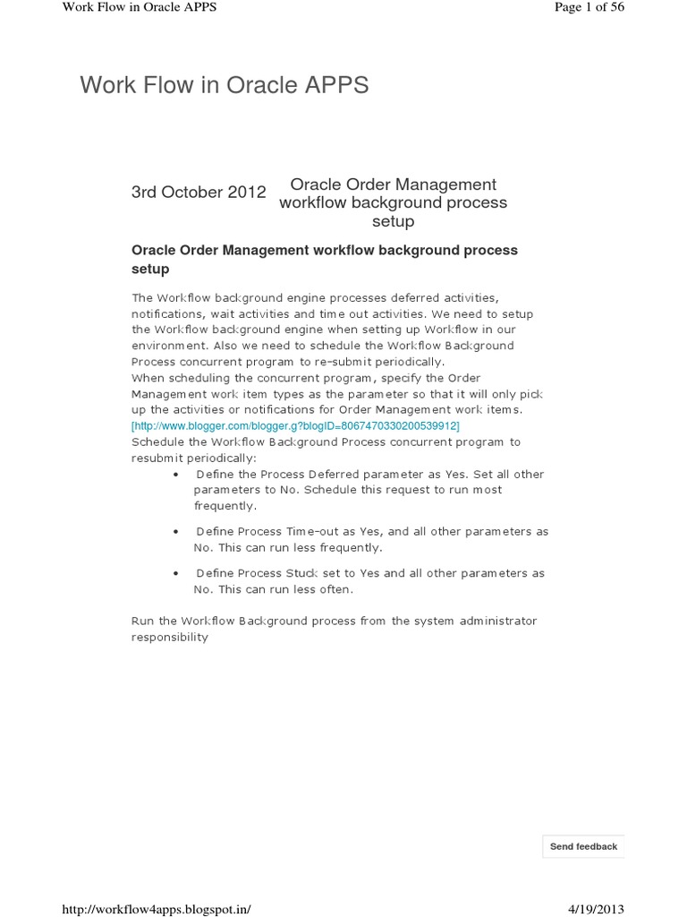 Oracle Order Management Workflow Setup | PDF | Workflow | Business Process