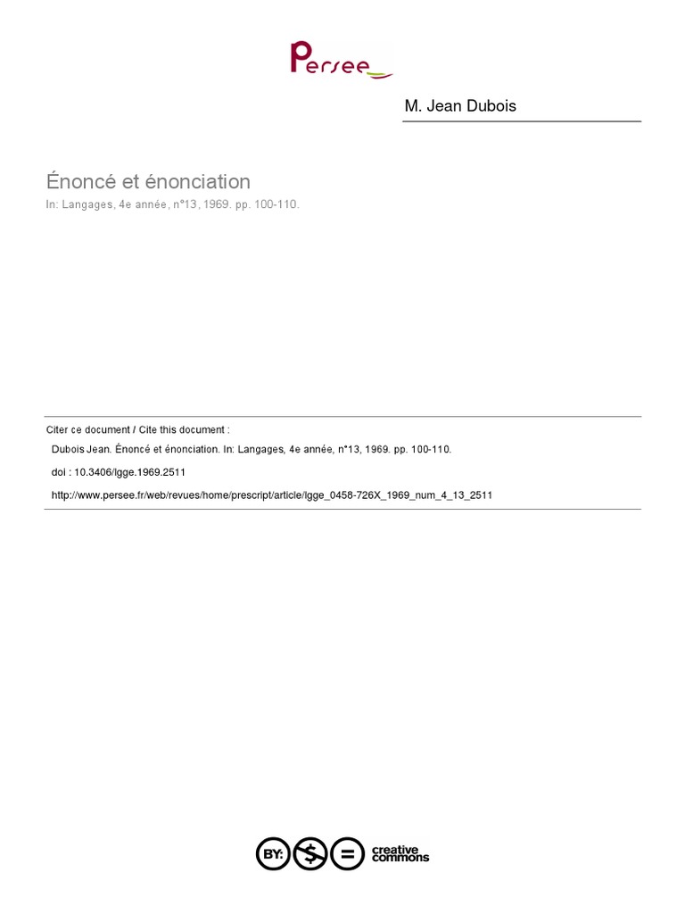 Énoncé et Énonciation en Linguistique | PDF | Ambiguïté | Phrase