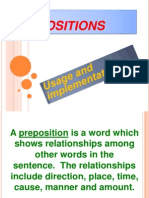 Preposition Usage & Implementation