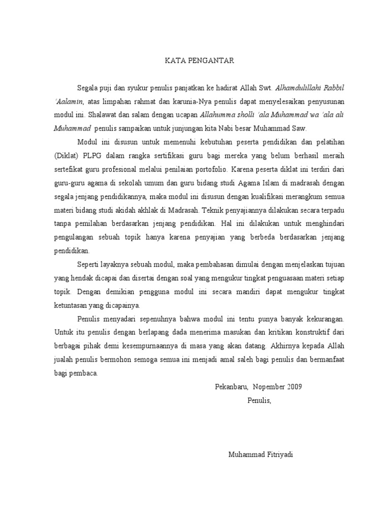 Kata Pengantar Modul