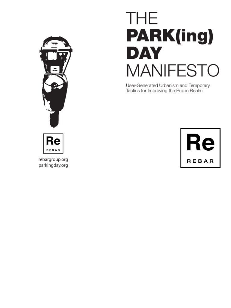 Parking Day Manifesto Booklet PDF Science Philosophical Science