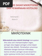 Download METODE DASAR MIKROTEKNIK DAN PEWARNAAN HISTOLOGIpptx by Dona Ayu Murti SN182599449 doc pdf