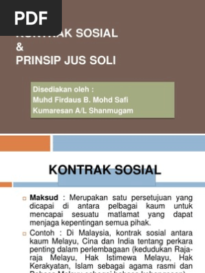Kontrak Sosial Dan Jus Soli Pdf