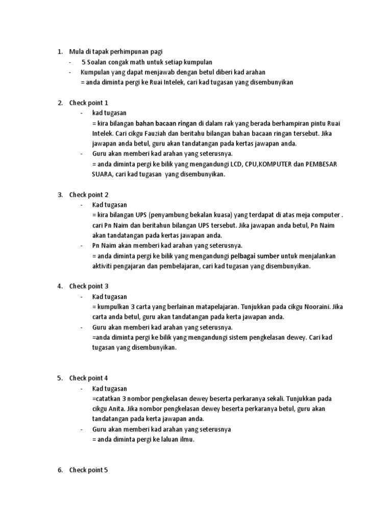 Arahan Treasure Hunt Pdf