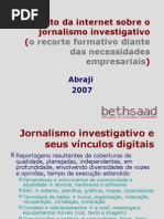 O Impacto Da Internet Sobre o Jornalismo