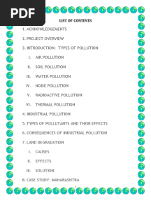 Project On Pollution