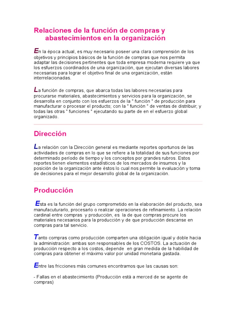 Funciones del área de compras en empresas | PDF | Calidad (comercial ...