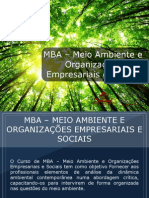 MBA – Meio Ambiente e Organizações Empresariais e Sociais - Grupo Educa+ EAD 