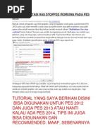 Download CARA MENGATASI HAS STOPPED WORKING PADA PES 2013docx by Mael Elbowz SN182672687 doc pdf