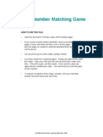 Arabic Number Matching Game: How To Use This File