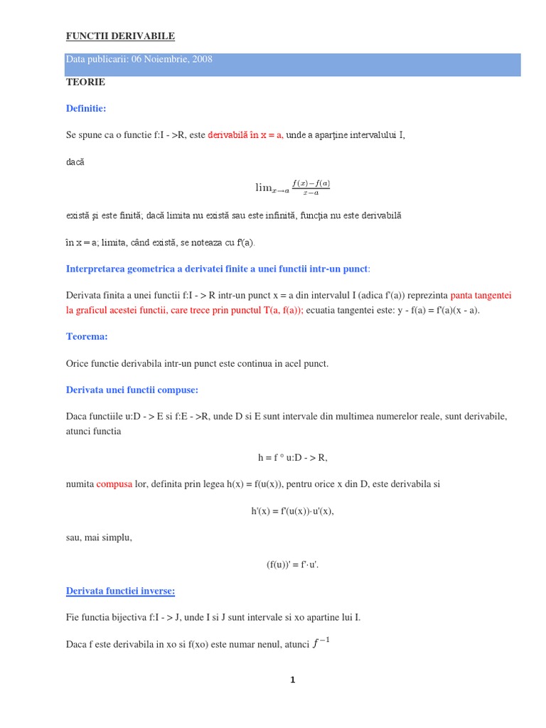 Functii Derivabile