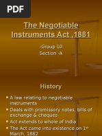 The Negotiable Instruments Act, 1881