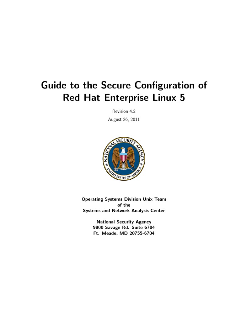 Nsa Rhel 5 Guide v4.2 | PDF | Secure Shell | Password