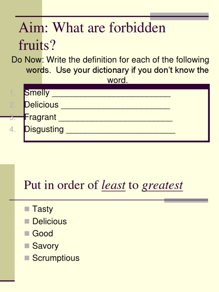 Lesson 11 Less One Forbidden Fruit | PDF | Language Arts & Discipline ...