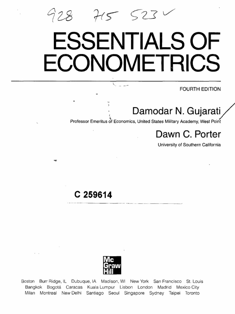 Gujarati Essentials Of Econometrics Solutions Manual