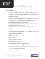 Class XI: Physics Chapter 10: Mechanical Properties of Fluids