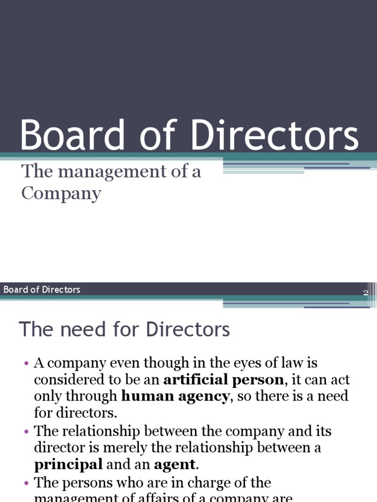 Board of Directors PDF Board Of Directors Legal Concepts