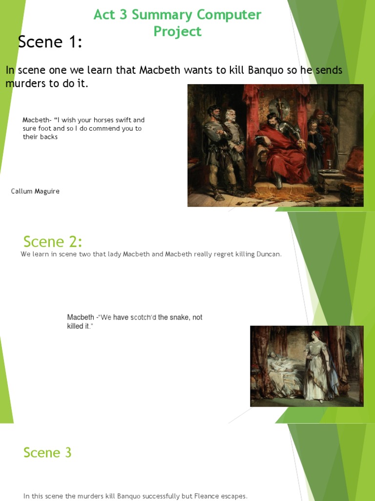 Macbeth Act 3 Summary & Analysis | PDF | Macbeth | Shakespearean Tragedies