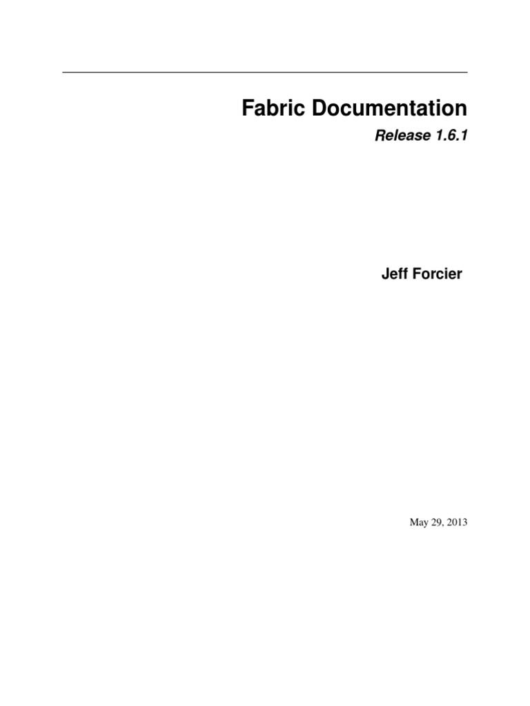 Fabric 1.6.1 Documentation Guide | PDF | Command Line Interface ...