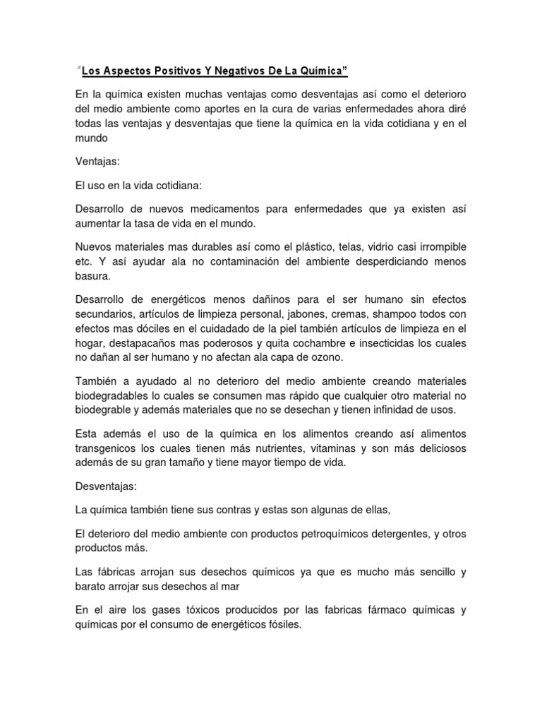 Los Aspectos Positivos Y Negativos de La Química Cobre