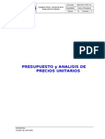 Presupuesto y Analisis de Precios Unitarios - Construcción de un Puente sobre el río Mantaro