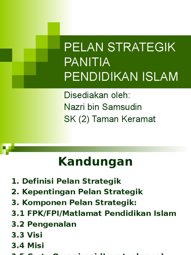 Pelan Strategik Panitia Pendidikan Islam