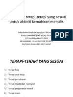 Senaraikan Terapi-Terapi Yang Sesuai Untuk Aktiviti Kemahiran Menulis