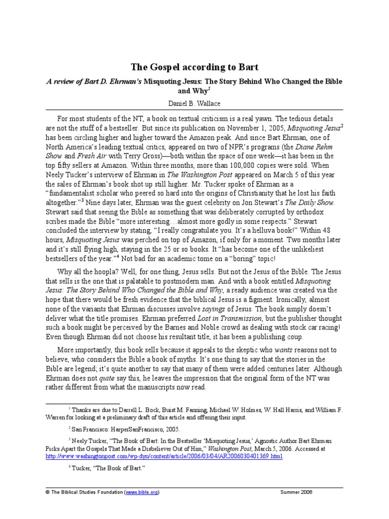 Daniel Wallace Pdf Pdf Biblical Inerrancy Textual Criticism