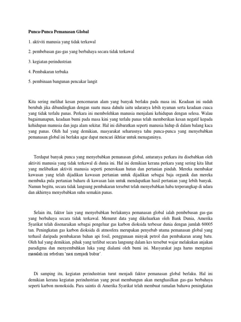 Contoh Karangan Pengajian Am Penggal 1 Bahagian C malayansal