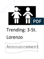 Trending: 3-St. Lorenzo: Announcement