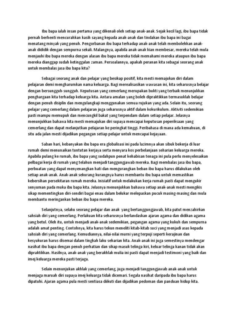Peranan Anak Terhadap Ibu Bapa Pdf