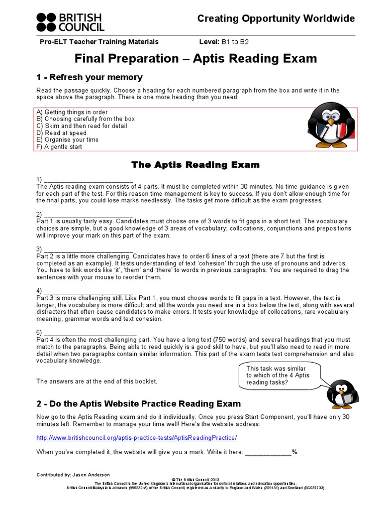 Read the passage and choose the best heading in the box for each ...