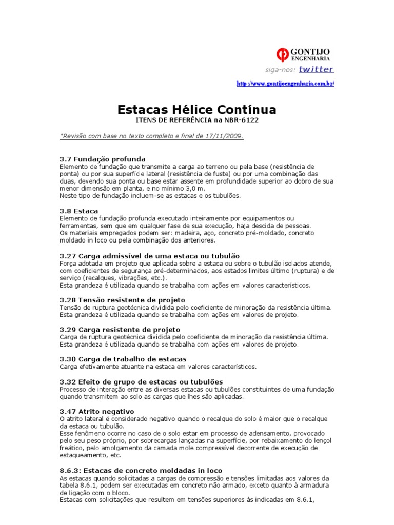 Estacas Hélice Contínua | PDF | Business