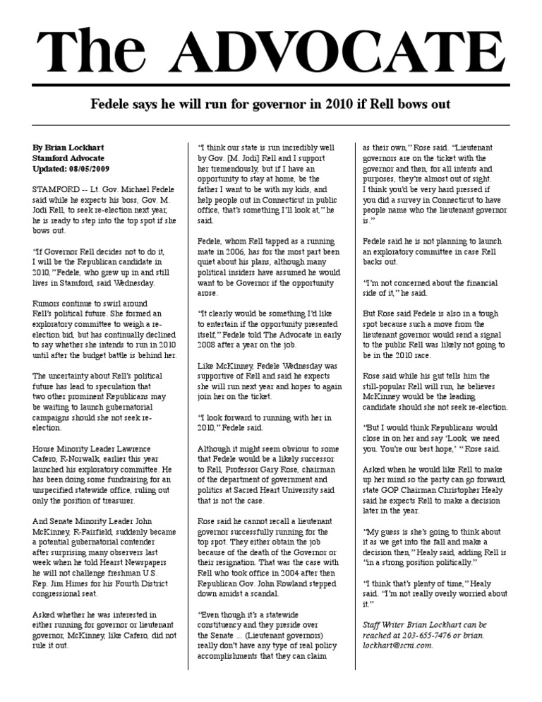 The Advocate | PDF | Republican Party (United States) | American Government