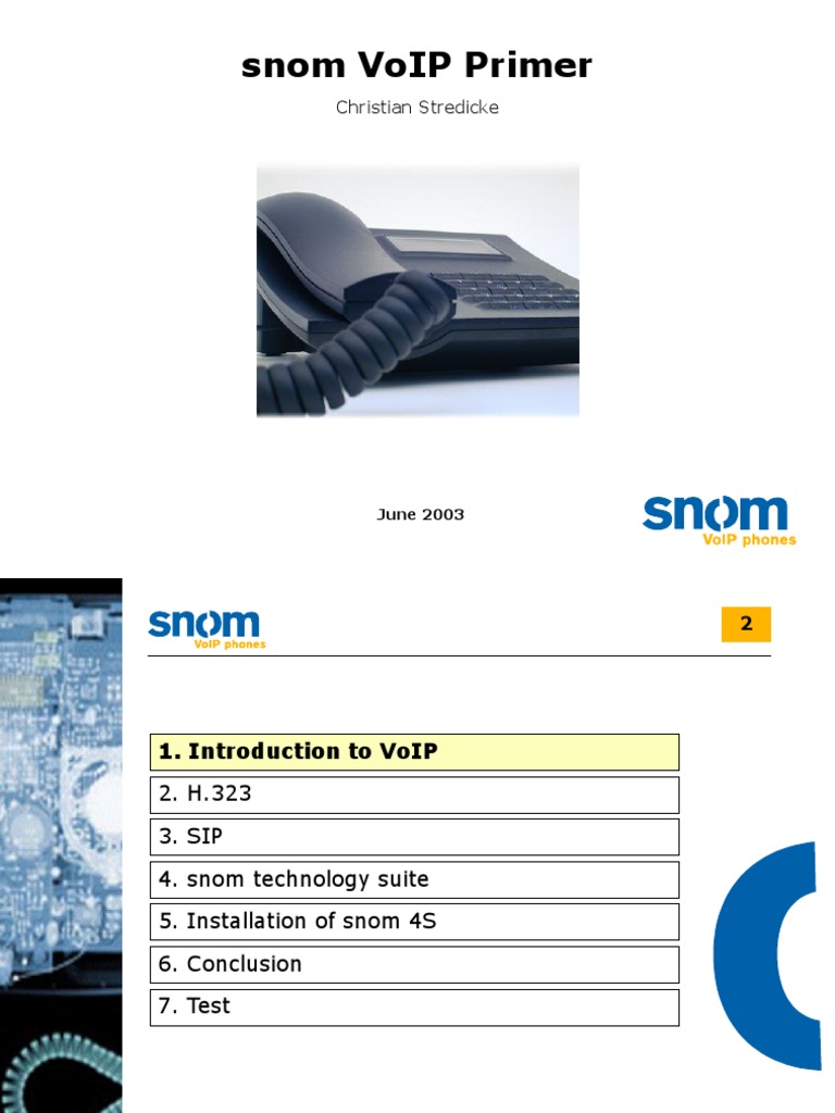 Snom Training | PDF | Session Initiation Protocol | Proxy Server