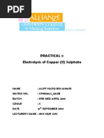 LR 1 Electrolysis of Copper Sulphate