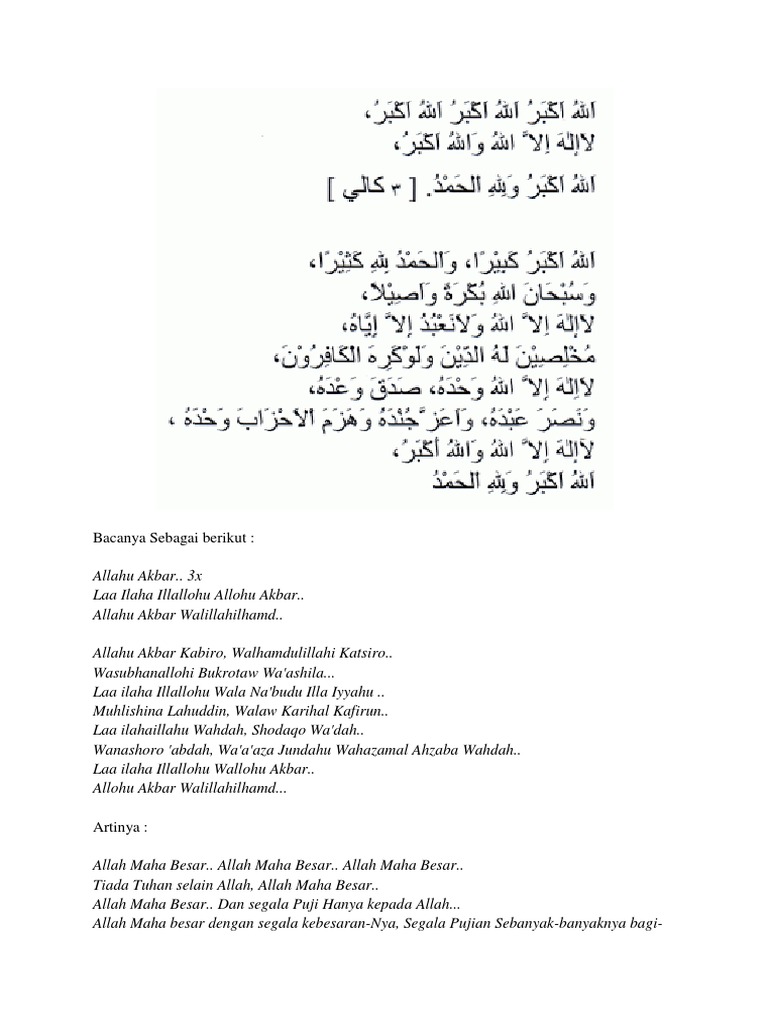 Bacaan Sholat Allahu Akbar Kabiro
