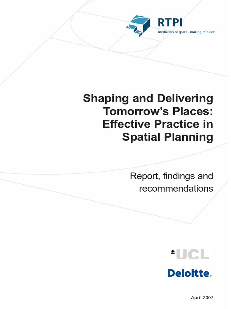 Effective Practice in Spatial Planning - Final Report 2007 PDF | PDF