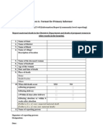 Annex 6: Format For Primary Informer: Home Health Facility Others