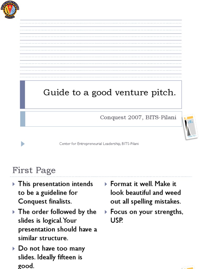Effective Venture Pitch Guidelines | PDF | Entrepreneurship | Market ...