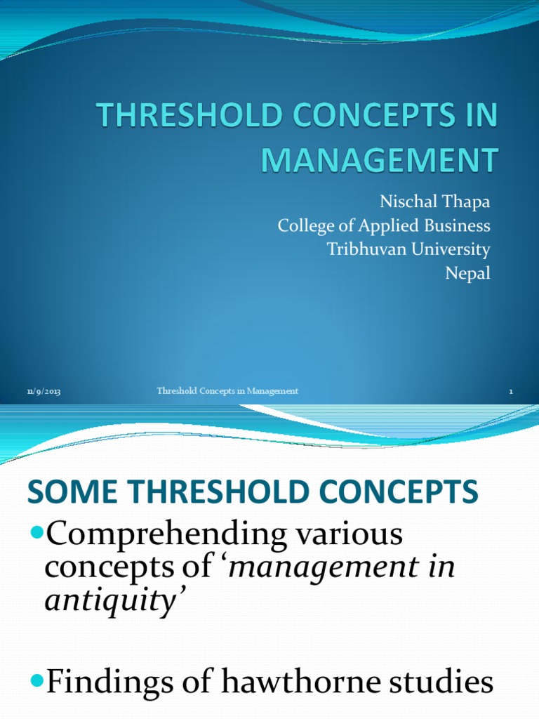 Threshold Concepts in Management | PDF | Business