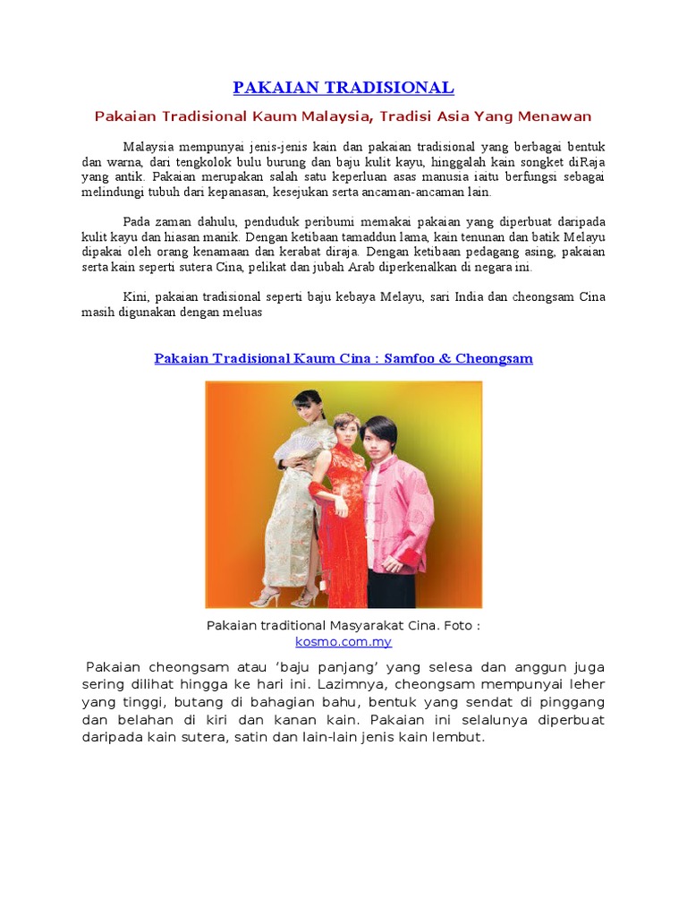Pakaian Tradisional Pdf