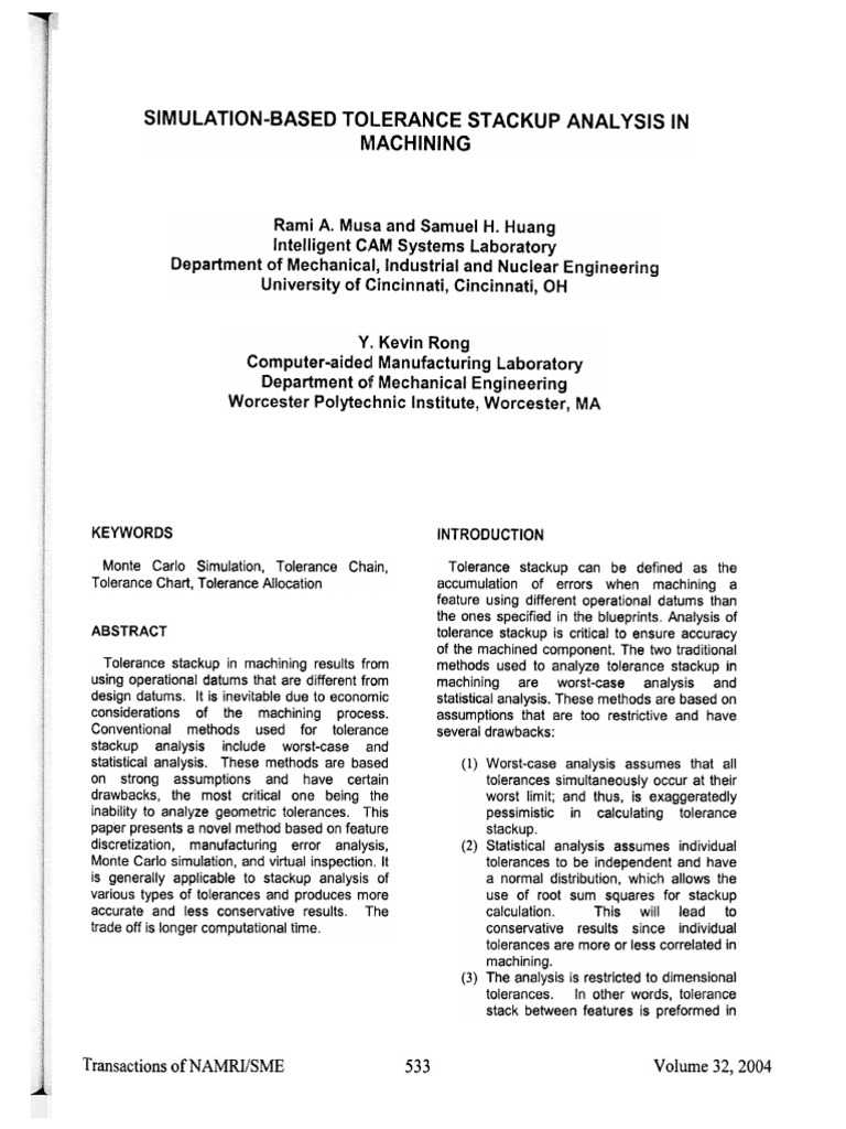 Tolerance Stackup Analysis in PDF | PDF | Engineering Tolerance ...