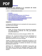 Disolución del matrimonio