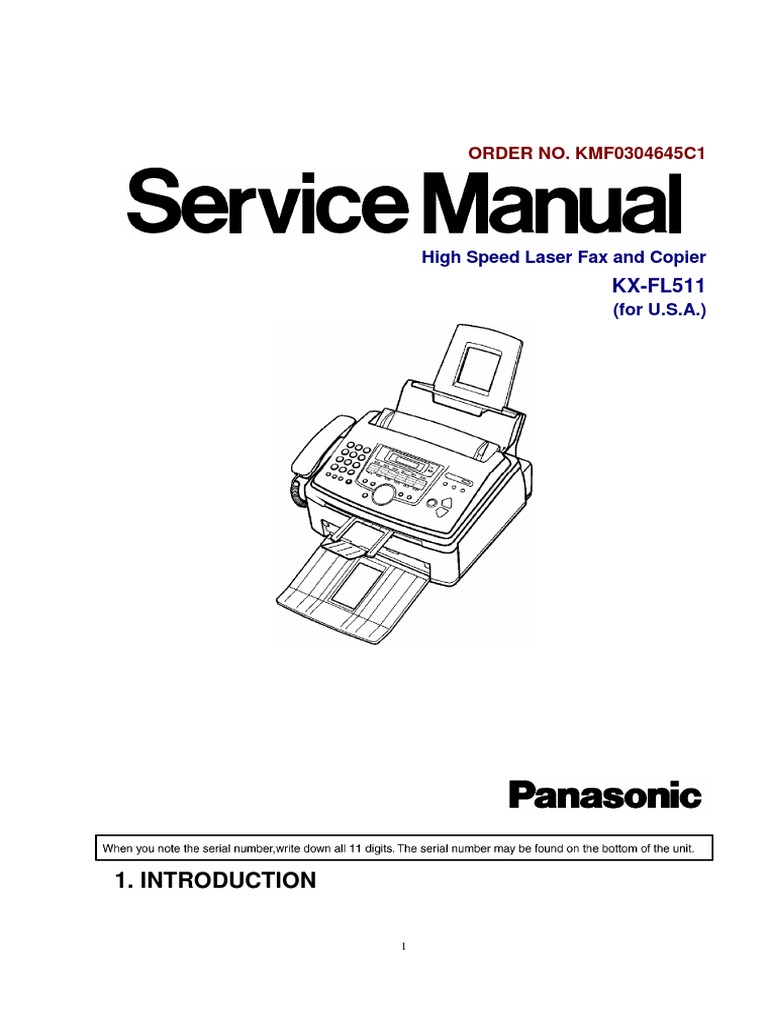 Panasonic fax KX-FL511 ServiceManual.pdf | Solder | Image Scanner