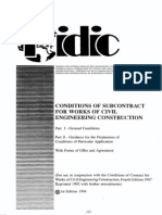 Fidic-conditions of Subcontract Agreement
