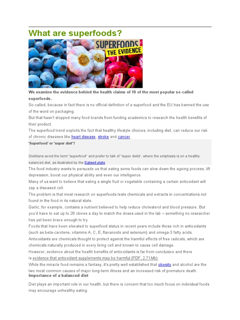 What Are Superfoods | PDF