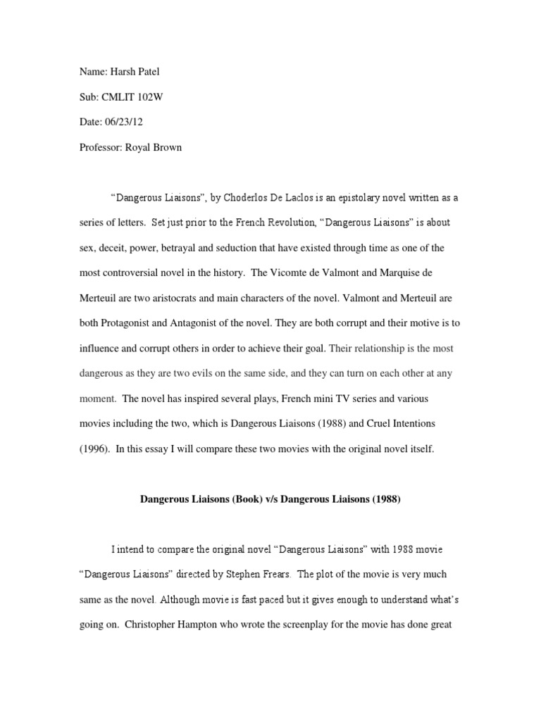 Dangerous liaisons cast picture