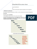 Clasificación de Los Seres Vivos